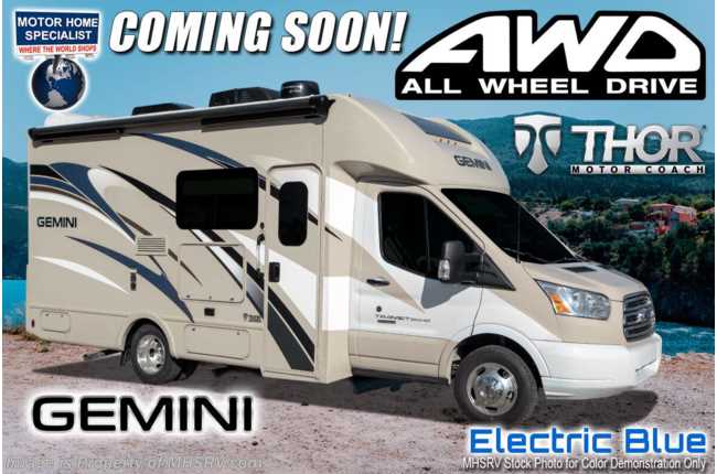 2021 Thor Motor Coach Gemini 23TW All-Wheel Drive (AWD) Luxury B+ EcoBoost® Edition W/ 15K A/C, Home Collection