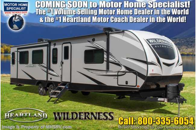 2021 Heartland RV Wilderness WD 3375 KL W/ Theater Seats, 2 A/Cs, Power Stabilizers, Fireplace, Ext Grill