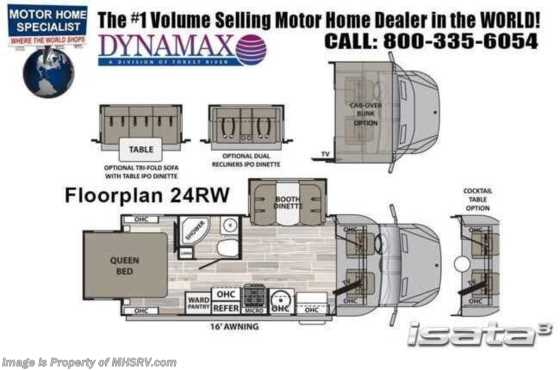 2021 Dynamax Corp Isata 3 Series 24RW Sprinter Diesel W/ Theater Seats, OH Loft, Dsl Gen, TPMS &amp; Auto Jacks Floorplan