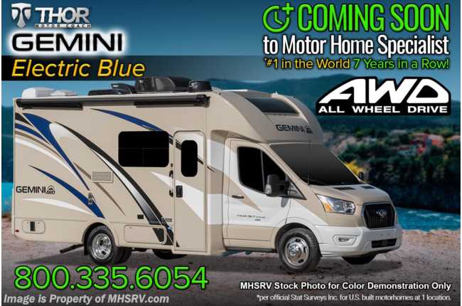 2021 Thor Motor Coach Gemini 23TW All-Wheel Drive (AWD) Luxury B+ EcoBoost® Edition W/ 15K A/C &amp; Home Collection
