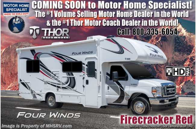 2021 Thor Motor Coach Four Winds 24F W/ Home Collection, Solar, 15K A/C, Ext TV, Bedroom TV