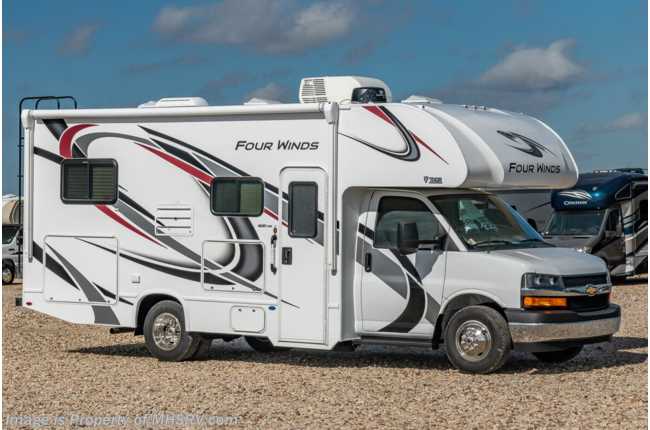 2021 Thor Motor Coach Four Winds 22E W/ Heated Mirrors, Ext TV, 15K A/C, Leatherette D/P Chairs