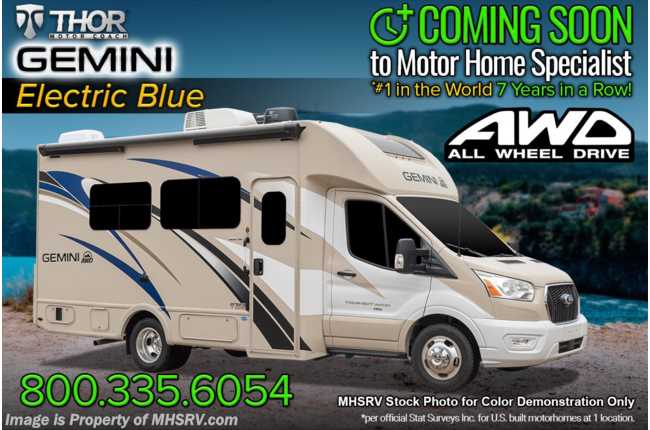 2021 Thor Motor Coach Gemini 23TE All-Wheel Drive (AWD) Luxury B+ EcoBoost® Edition W/ Home Collection &amp; 15K A/C