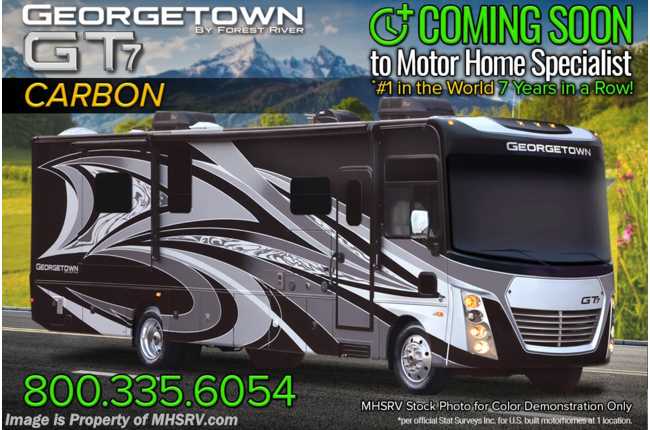 2021 Forest River Georgetown GT7 36K7 Bunk Model W/Two Full Baths, Theater Seating, King, W/D, Solar, WiFi