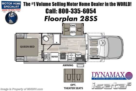 2021 Dynamax Corp Isata 5 Series 28SS 4X4 Super C RV for Sale W/ Solar &amp; Innomax Digital Bed Floorplan
