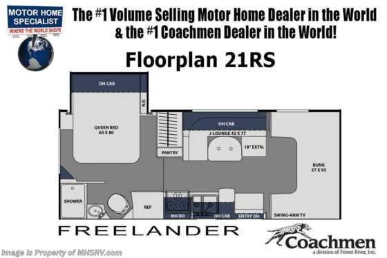 2021 Coachmen Freelander  21RS W/ Back-Up Camera,  & Awning Floorplan