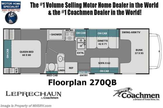 2021 Coachmen Leprechaun 270QB Class C W/ 15K A/C, Back Up Monitor Floorplan
