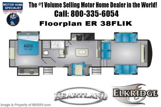 2021 Heartland RV ElkRidge ER 38 FLIK W/ Bedroom TV, Cold Climate Control Pkg, King Bed Floorplan