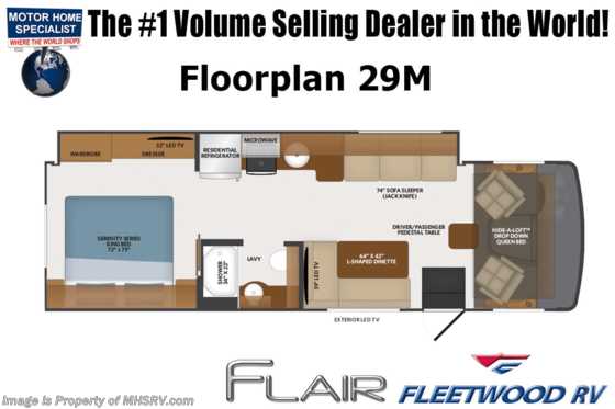 2022 Fleetwood Flair 29M W/ 2 A/Cs, Oceanfront Collection, King Bed Floorplan