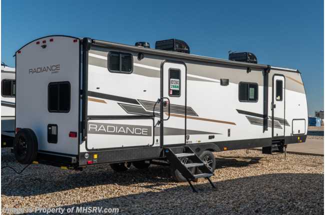 2021 Cruiser RV Radiance Ultra-Light 28BH Double Bunk Model W/ Theater Seats, King Bed, LED TV, Stabilizers & 2 A/Cs