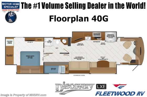 2022 Fleetwood Discovery LXE 40G Bunk Model W/ Theater Seats, OH Loft, Tech Pkg &amp;  Oceanfront Collection Floorplan