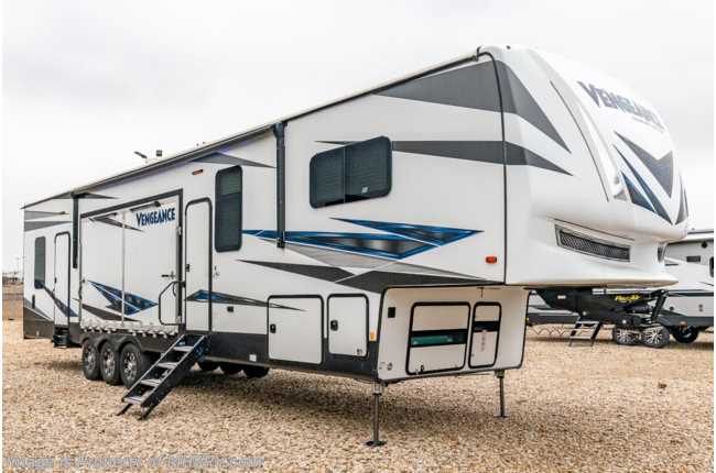 2019 Forest River Vengeance Touring Edition 40D12 Bath 1/2 W/ King, 3 A/Cs, Pwr Patio Awning, Oven &amp; Res Fridge