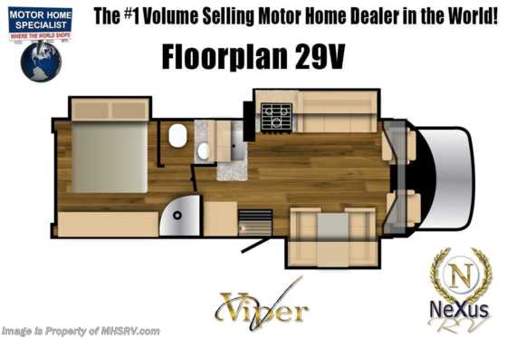 2022 Nexus Viper 29V W/ Theater Seats, Exterior TV, Stabilizers, Slate Wood, Bedroom TV, Oven Floorplan