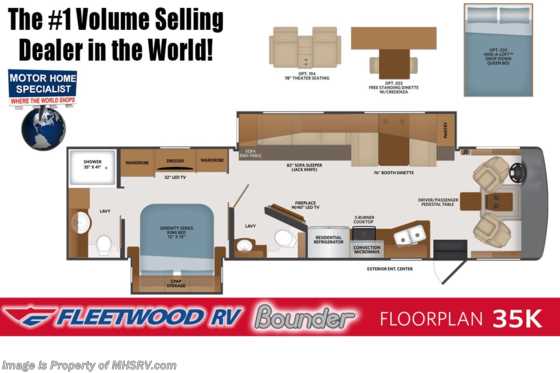 2021 Fleetwood Bounder 35K Bath &amp; 1/2 W/ Theater Seats, 35th Anniversary Edition, Sat, Sumo Springs Floorplan