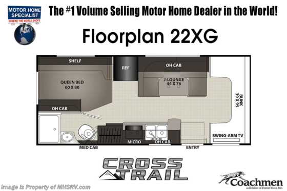 2021 Coachmen Cross Trail XL 22XG W/ Exterior Entertainment Center, 3-Camera Monitoring System, Azdel®, Massive Ext. Storage Floorplan