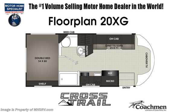 2023 Coachmen Cross Trail 20XG All-Wheel Drive (AWD) EcoBoost ® W/380W Solar Upgrade, 3 Cams Floorplan