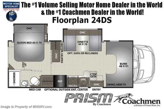 2023 Coachmen Prism Select 24DS Sprinter Diesel W/ Exterior Entertainment &amp; Hydraulic Jacks Floorplan