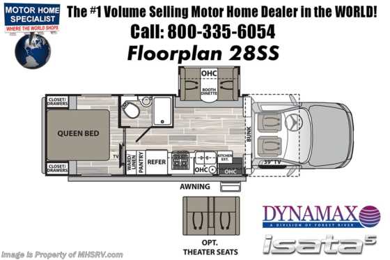 2022 Dynamax Corp Isata 5 Series 28SS 4x4 Diesel Super C RV for Sale W/ Xplorer Pkg, Solar, 2 Stage Air Suspension & Satellite Floorplan
