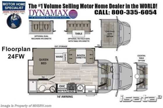 2022 Dynamax Corp Isata 3 Series 24FW Sprinter Diesel RV W/ Booth Dinette, OH Loft, Diesel Gen, &amp; TPMS Floorplan