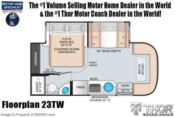 2022 Thor Motor Coach Gemini 23TW All-Wheel Drive (AWD) Luxury B+ EcoBoost® Edition Home Collection Floorplan