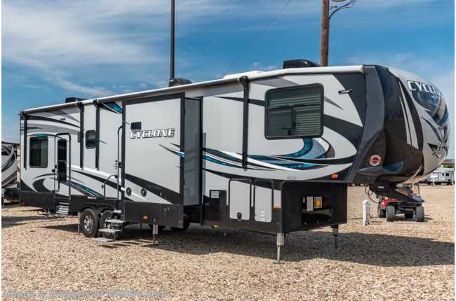 2017 Heartland RV Cyclone CY 3611 JS Toy Hauler Bath &amp; 1/2 Bunk Model W/ Auto Leveling, King Bed and Fireplace