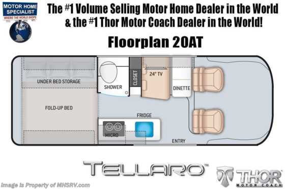 2022 Thor Motor Coach Tellaro 20A W/ Power Pack Electrical System, Carplay/Android Auto, Truma & Rapid Camp + Floorplan