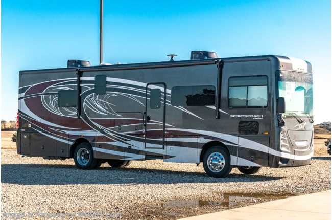 2022 Sportscoach Sportscoach SRS 339DS W/Theater Seating, King Bed, W/D, Fiberglass Roof, Ext Kitchen, Power Loft &amp; More!