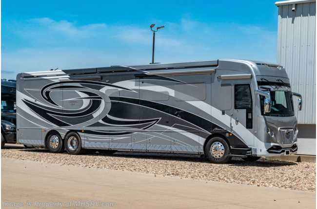 2022 American Coach American Eagle 45K Bath &amp; 1/2 W/ Front OH TV, Theater Seating, Lithium Batteries, Satellite &amp; More
