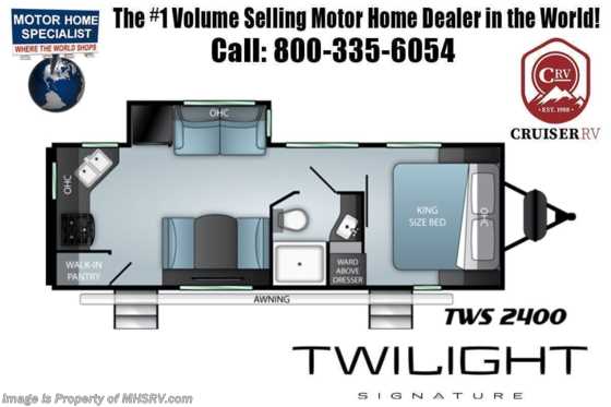 2022 Thor Twilight TWS 2400 W/Theater Seating, King Bed, 15K A/C, Power Stabilizers Floorplan