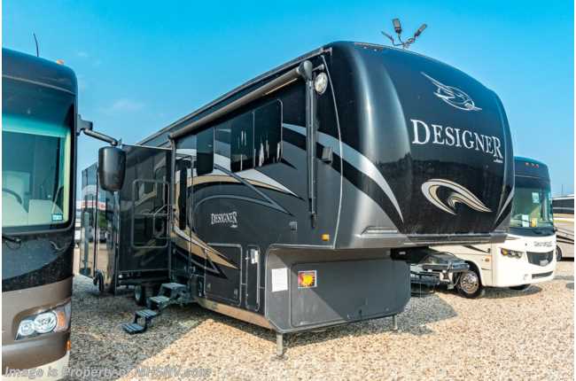 2016 Jayco Designer 39RE W/ Alum Rims, Induction Stove Top, Auto Leveling, Theater Seats, Ext. Shower &amp; Entertainment, Fireplace &amp; More