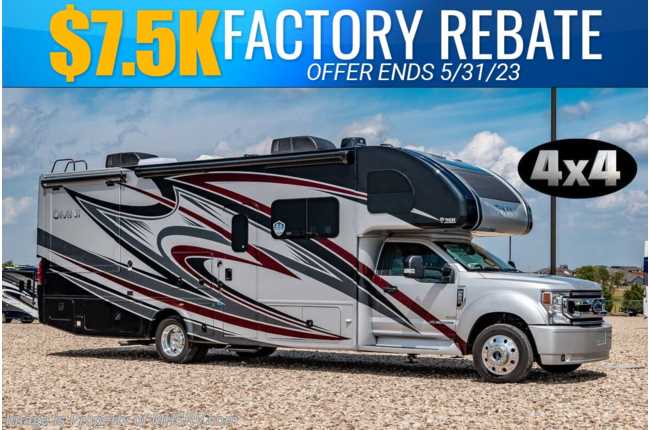 2023 Thor Motor Coach Omni XG32 4x4 Diesel Super C RV W/ Cab Over Bunk, Child Safety Tether, Theater Seats &amp; Much More