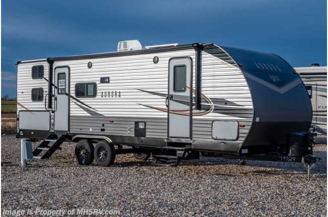 2022 Forest River Aurora 28BHS Double Bunk Model W/ Alum Rims, Auto Leveling, HideABed, Power Tongue Jack, Power Awning &amp; More