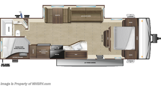2022 Highland Ridge Olympia 26BHS Bunk Model W/ Dual Upgraded A/Cs, Solar, Customer Convenience Pkg. &amp; Fireplace Floorplan