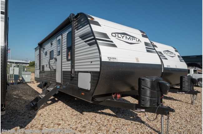 2022 Highland Ridge Olympia 26BHS Bunk Model W/ Solar, Dual A/Cs, LED TV, Fireplace &amp; Much More