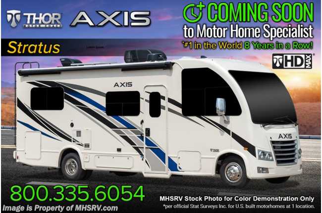 2022 Thor Motor Coach Axis 24.1 W/ Elec Stabilizer System, Power Driver Seat, Solar, Heated Tanks &amp; More