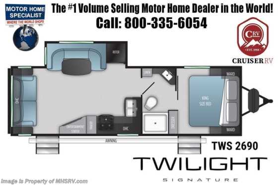 2022 Twilight RV Signature TWS 2690 W/ Theater Seating, Dual A/C, King, 50AMP, Power Stab Jacks & More Floorplan