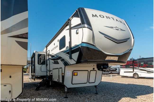 2021 Keystone Montana 3121RL W/ Theater Seats, King Bed, Washer &amp; Dryer, Auto Leveling, Oven &amp; More