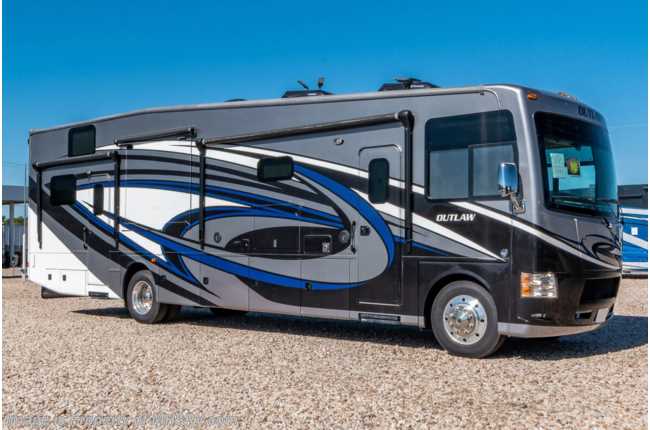 2016 Thor Motor Coach Outlaw Toy Hauler 37RB W/ 3 Ducted A/Cs, Ext. TV, Fireplace, Power Roof Vents, Oven, Power OH Bunk &amp; More