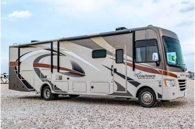 2018 Coachmen Mirada 35KB W/ Dual A/C, King Bed, Oven, Power OH Bunk, Ext. Shower, Ext. TV &amp; More