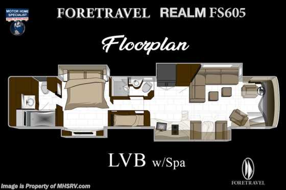 2023 Foretravel Realm FS605 Luxury Villa Bunk W/Spa (LVB) W/2 Full Baths Floorplan