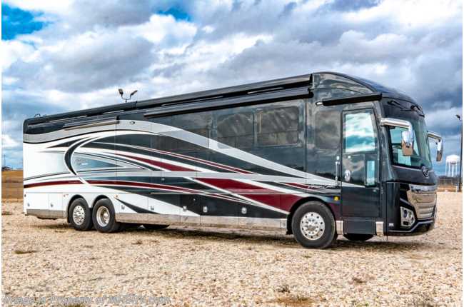 2017 American Coach American Eagle 45C Bath & 1/2 W/ Ext. Entertainment, Res. Fridge, Power Roof Vents, W/D & More