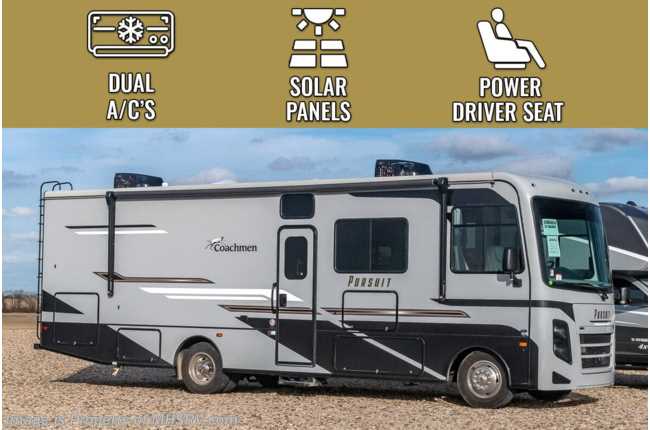 2023 Coachmen Pursuit 31BH Bunk Model W/ King Bed, Solar, 2 A/Cs, Power Driver Seat