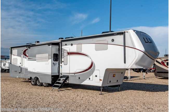 2019 Luxe Luxe 44FB Bath & 1/2 Toy Hauler W/ 3 A/Cs, Keyless Entry, Aqua-Go, King, Res. Fridge, Fireplace & More