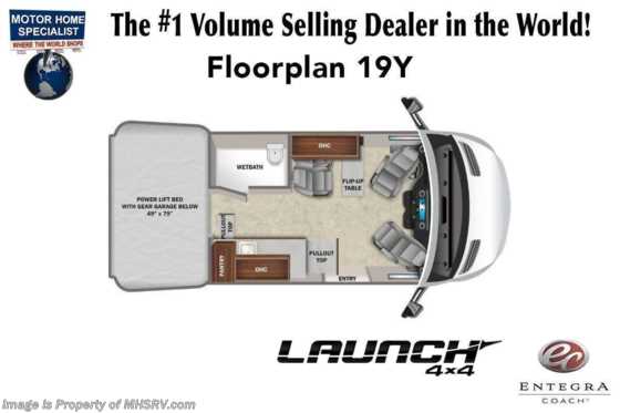 2023 Entegra Coach Launch 19Y 4x4 Sprinter W/ Lithium & Roof Mounted Solar & Much More Floorplan