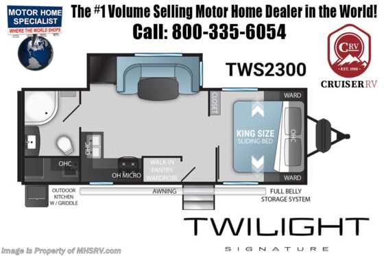 2023 Twilight RV Select TWS 2300 W/ Power Stab Jacks, Theater Dinette, King & More Floorplan