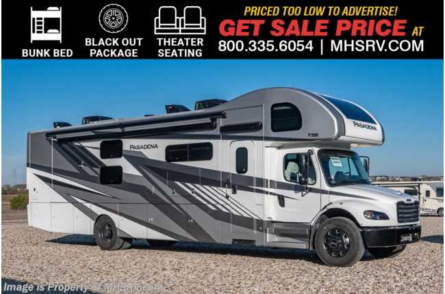 2025 Thor Motor Coach Pasadena 38XL Super C Bath & 1/2 Bunk Model W/ Solar System, Theater Seating, Fireplace & More