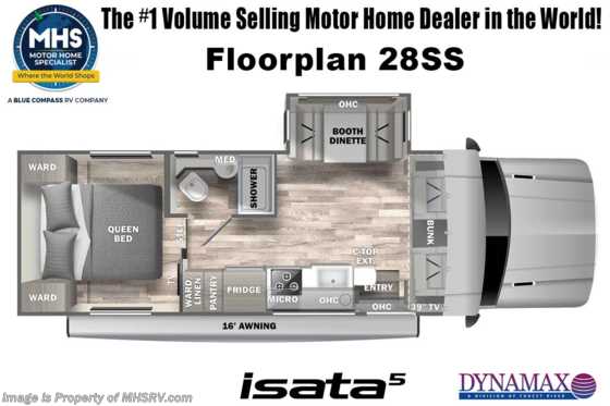 2025 Dynamax Corp Isata 5 Series 28SS 4x4 Diesel Super C W/ Extreme Edition, Booth Dinette, Xplorer Package & Much More Floorplan