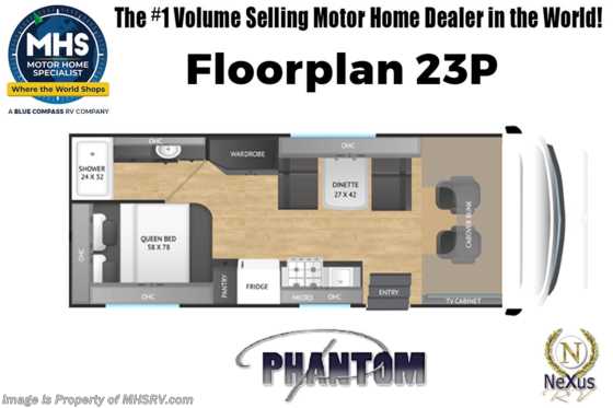 2025 Nexus Phantom 23P RV W/ Fiberglass Roof, Steel Construction, Alum. Running Boards & More Floorplan