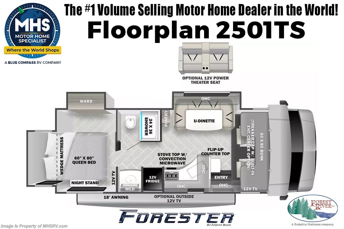Floorplan of 2025 Forest River Forester Classic 2501TS