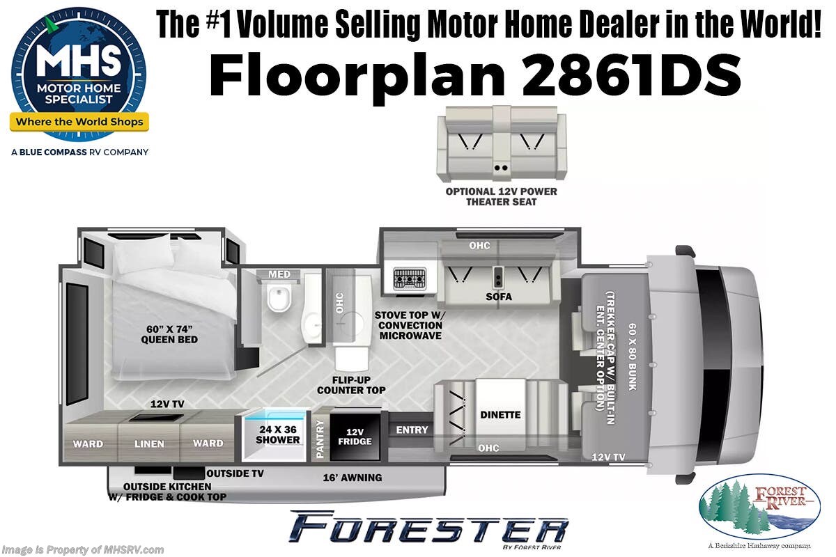 Floorplan of 2025 Forest River Forester Classic 2861DSF